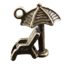 Antique Bronze Beach Chair Umbrella Charm