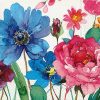 Blue & Red Flowers Decoupage Napkin