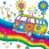 Flower And Vehicle Decoupage Napkin