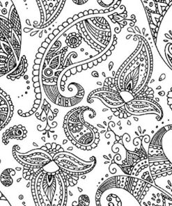 Paisley Black And White Decoupage Napkin
