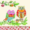Family Owl On Branch Decoupage Napkin
