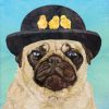 Dog With Hat Decoupage Napkin