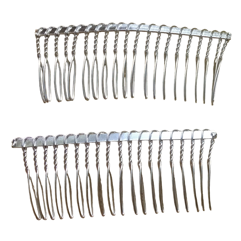 Silver Comb Hair Clip Base
