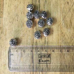 German Silver  Rose Beads