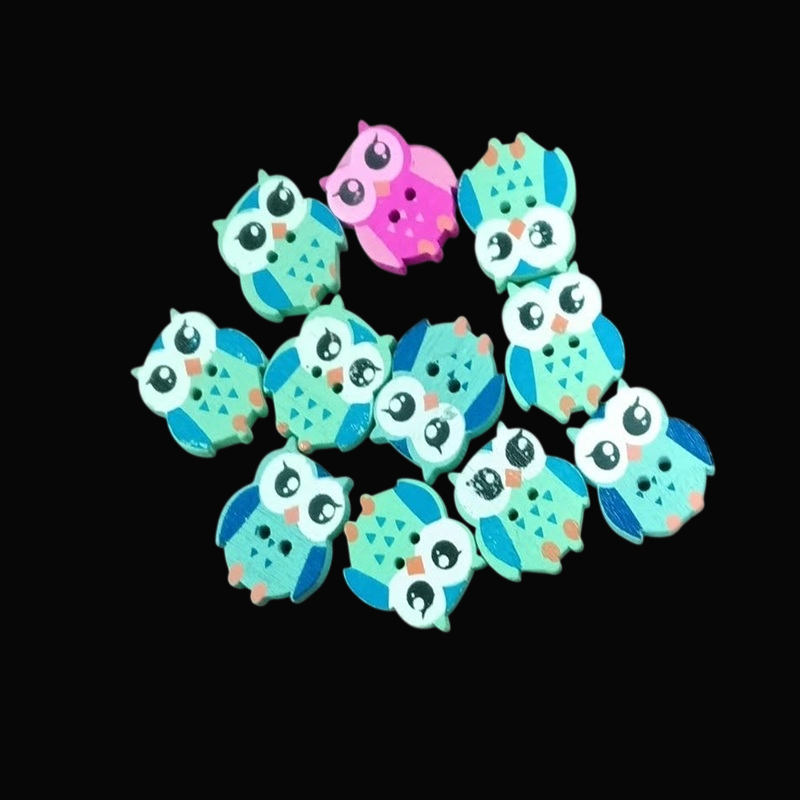 Owl Wooden Buttons