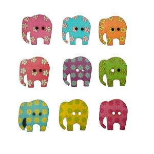 Elephant Wooden Buttons