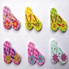Girl's Beach Flip Flop Wooden Button