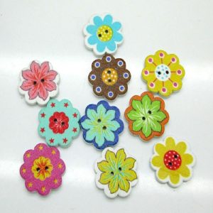 Flower Shape Wooden Buttons