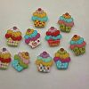 Cupcake With Cherry Wooden Buttons