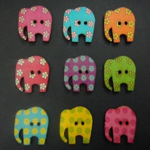 Elephant Wooden Buttons
