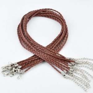 Brown Braided Leather Necklace Cord
