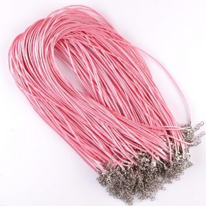 Light Pink Leather Necklace Cord