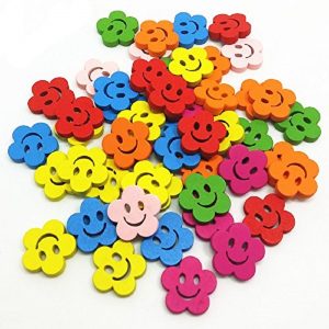 Smile Face Emoticon Wooden Buttons