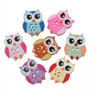 Owl Wooden Buttons