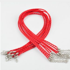 Red Braided Leather Necklace Cord