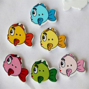 Mixed Colour Nemo Fish Wooden Buttons