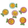 Smiling Sunflower Wooden Buttons