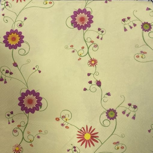 Small Flower In Yellow Background Decoupage Napkin