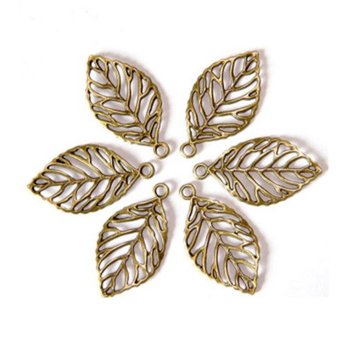 Antique Bronze Leaf Shape Charm