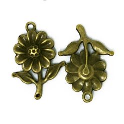 Antique Bronze Sunflower Charm