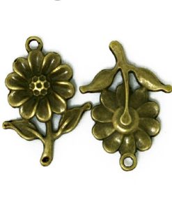 Antique Bronze Sunflower Charm