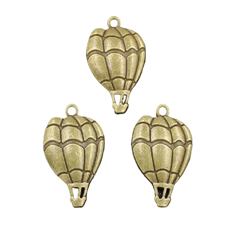 Antique Bronze Hot Air Balloon Charm
