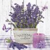 Lavender Wooden Pot Decoupage Napkin