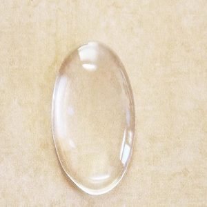 Clear/Transparent Oval Glass Cabochon 18 x 25 mm