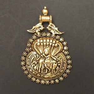 Gold Krishna With Snake Pendant