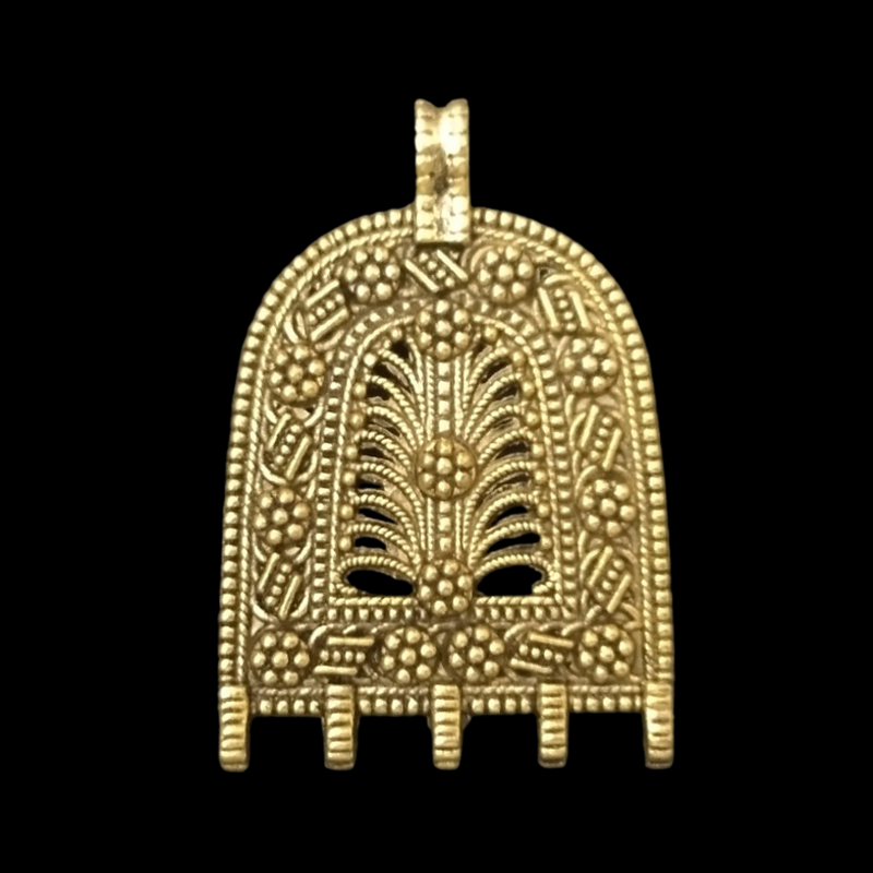 Gold Pendant -  Tribal Pattern