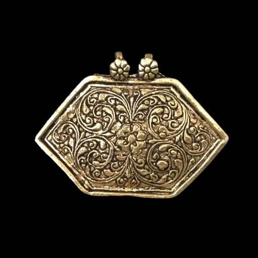 Gold Pendant -  Hexagon Patten
