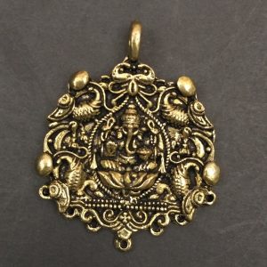 Gold Pendant - Ganesh With Lotus