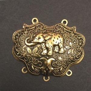 Gold Pendant -  Elephant With Flower