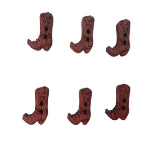 Western Boots Wooden Buttons