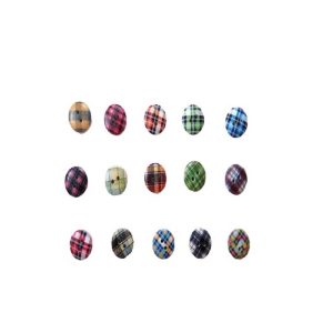 Round Plaid Pattern Wooden Buttons