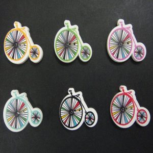 Vintage Bicycle Wooden Buttons