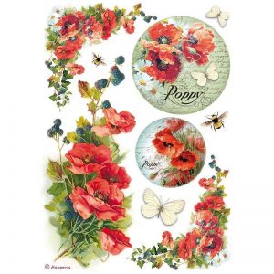 Stamperia Rice Paper - Poppies