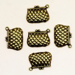 Antique Bronze Clutch Purse Handbag Charm
