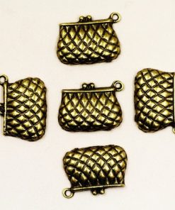 Antique Bronze Clutch Purse Handbag Charm
