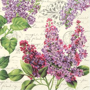 Lilac With Letter Decoupage Napkin