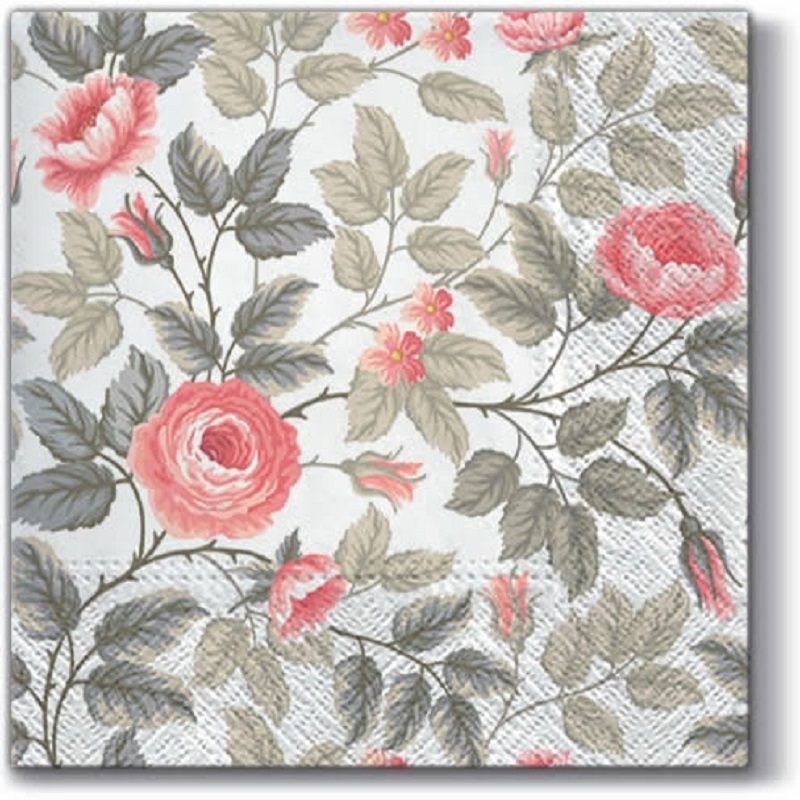Misty Roses Decoupage Napkin