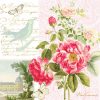 Vintage Birds And Flowers  Decoupage Napkin