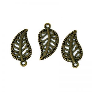 Antique Bronze Leaf Shape Charm