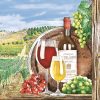 Wine Bottle With Grapes Decoupage Napkin