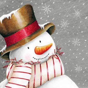 Smiling Snowman Decoupage Napkin