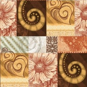 Brown Mosaic Collage Decoupage Napkin