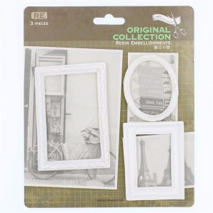 White Resin Embellishment - Oval & Mini Frames