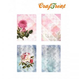 Craftreat Decoupage Paper - Rose/Lace