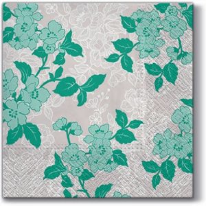 Green Flower Decoupage Napkin