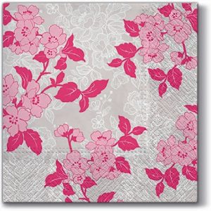 Pink Flower Decoupage Napkin